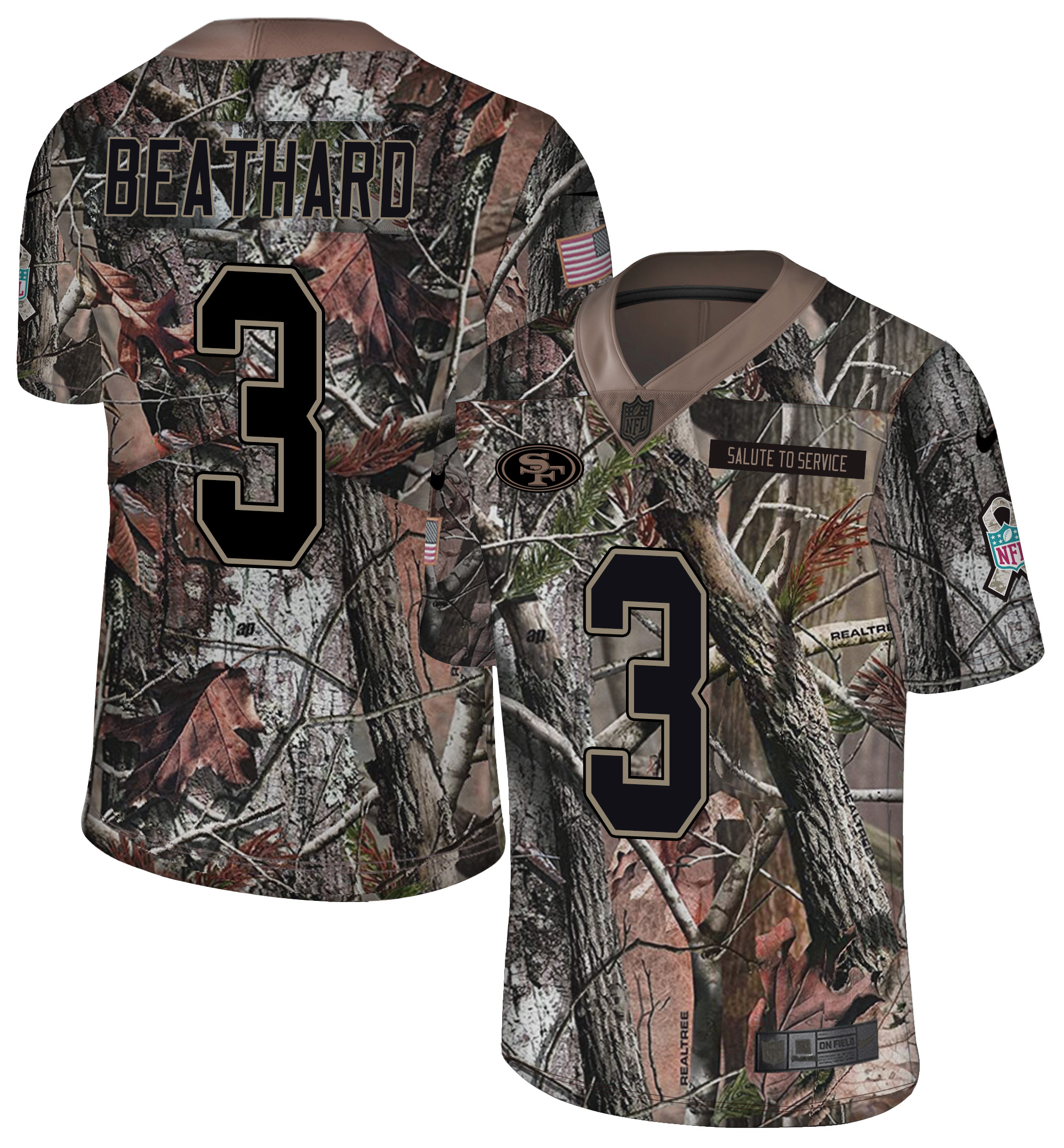 Men's San Francisco 49ers #3 C.J. Beathard Camo Realtree Rush Limited Stitched NFL Jersey